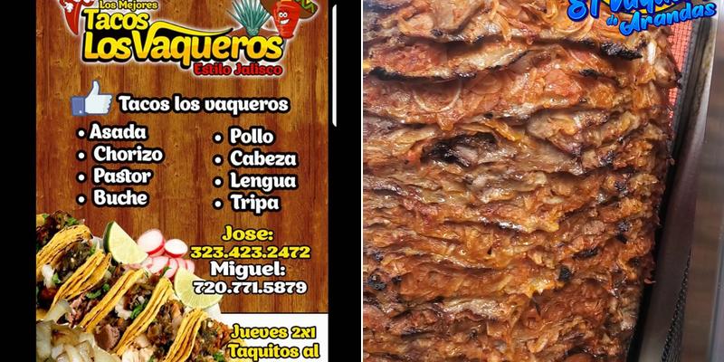 El Vaquero De Arandas Menu
