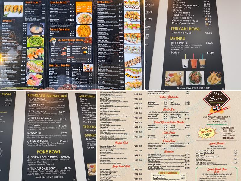 Mr.Sushi Menu