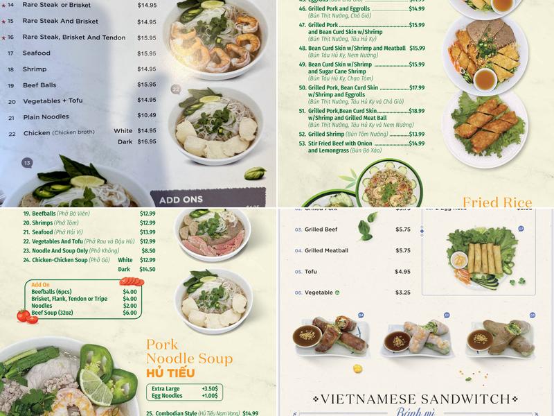 Pho Hong Menu