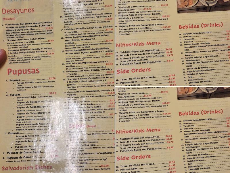 La Costa Del Sol Menu
