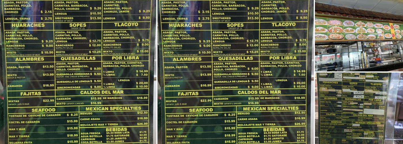 Tacos Junior Menu