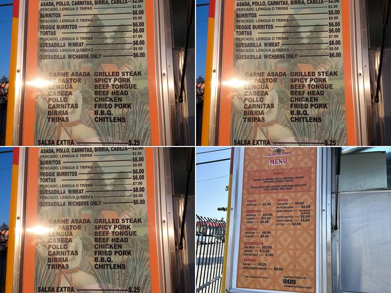 El Jalisciense Taco Truck Menu