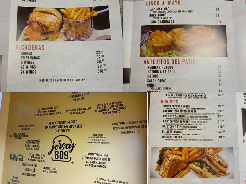 Jersey809 Menu