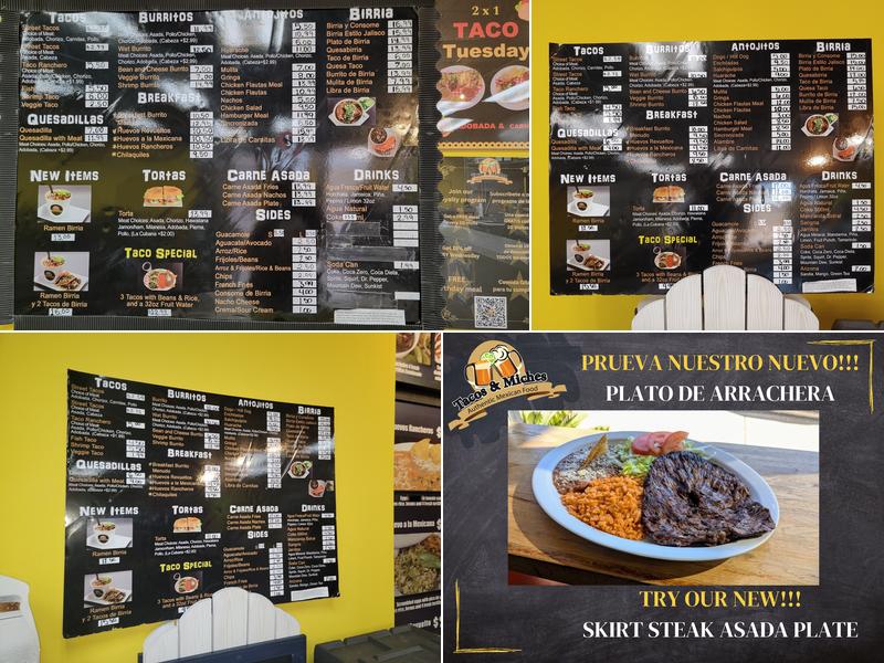 Tacos & Miches Menu