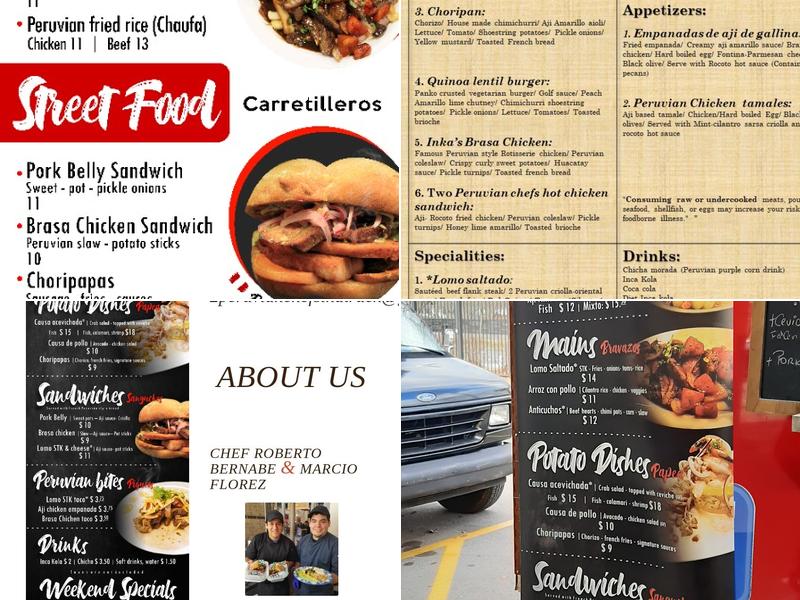 Two Peruvian chefs in a truck Menu