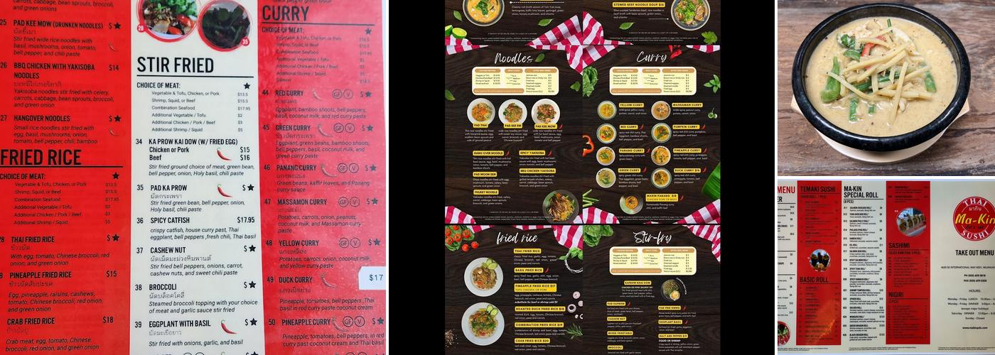 Makin Thai & Sushi Menu