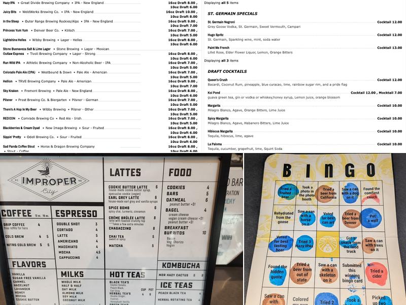 Improper City Menu