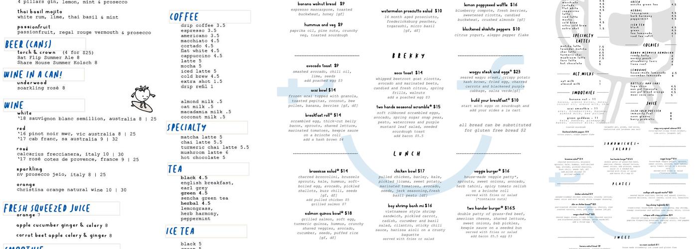 Two Hands Menu