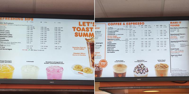 Dunkin' Menu