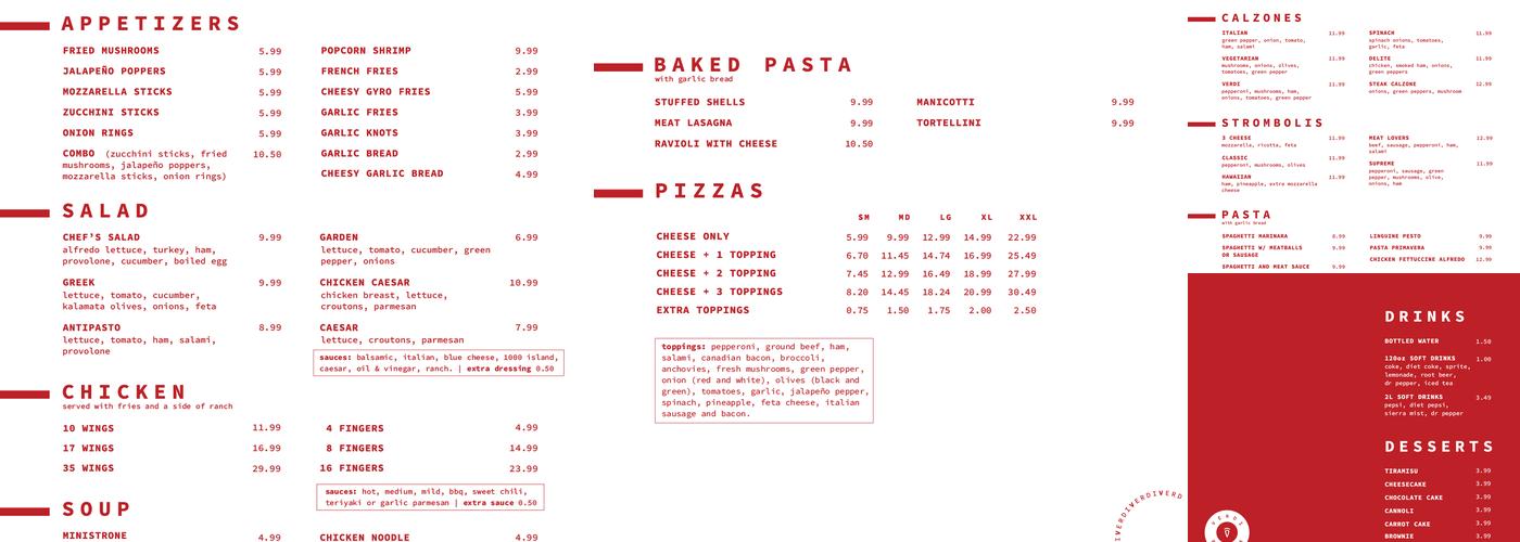Gio's Pizza Menu