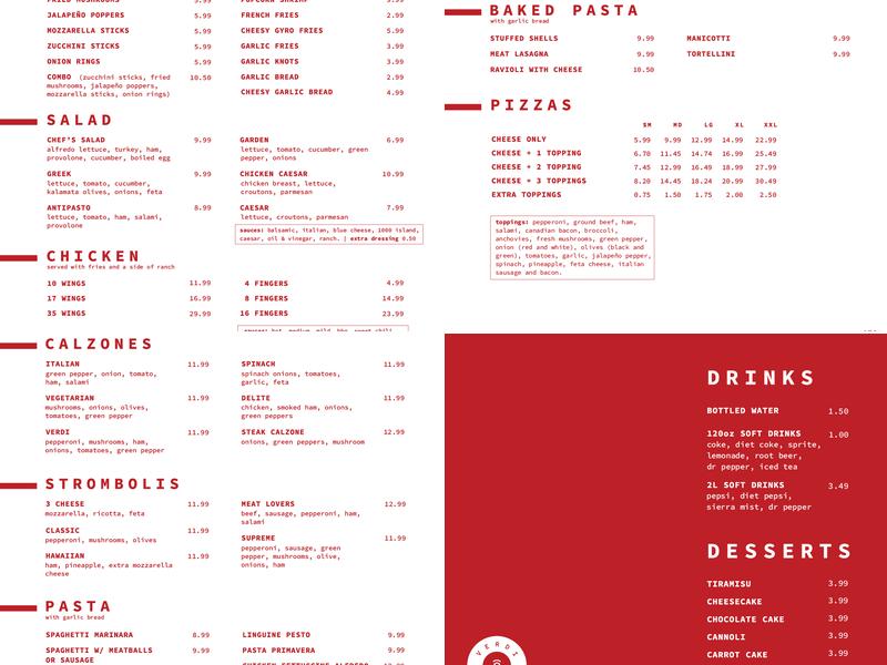 Gio's Pizza Menu