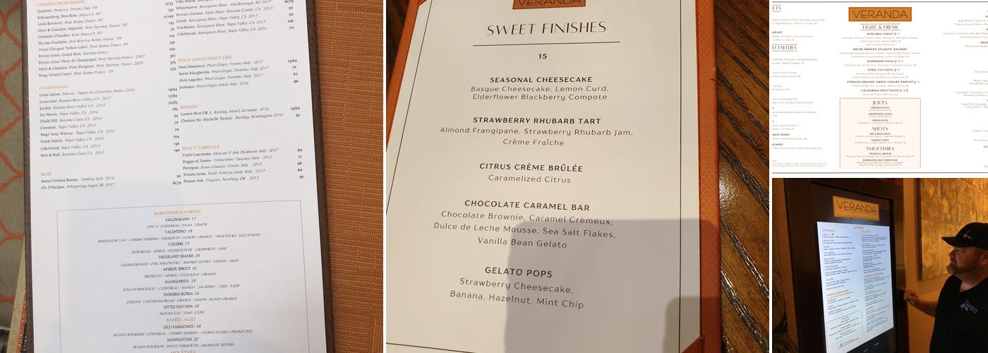 Veranda Menu