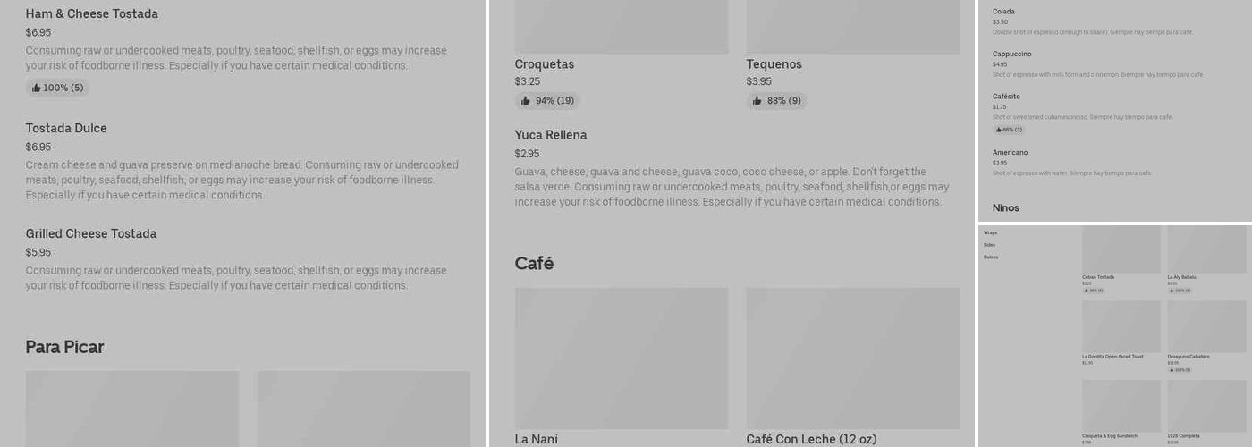 PJ Fresh Marketplace Menu