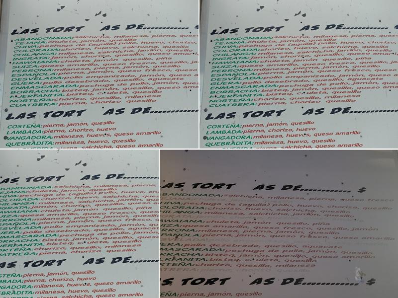 Taqueria y Torteria Santa Cruz Menu