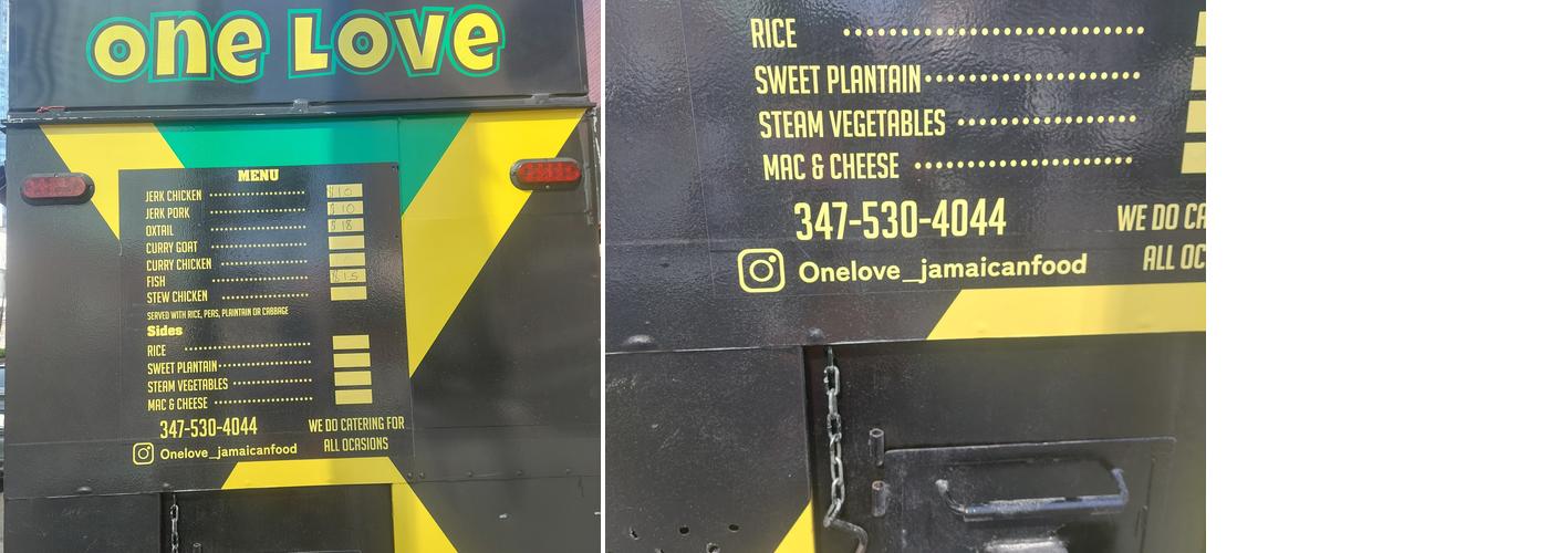One Love Menu