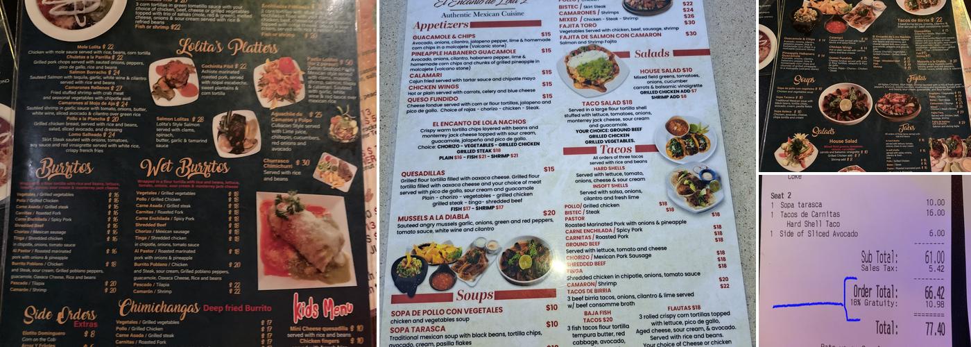 El Encanto De Lola 2 Menu