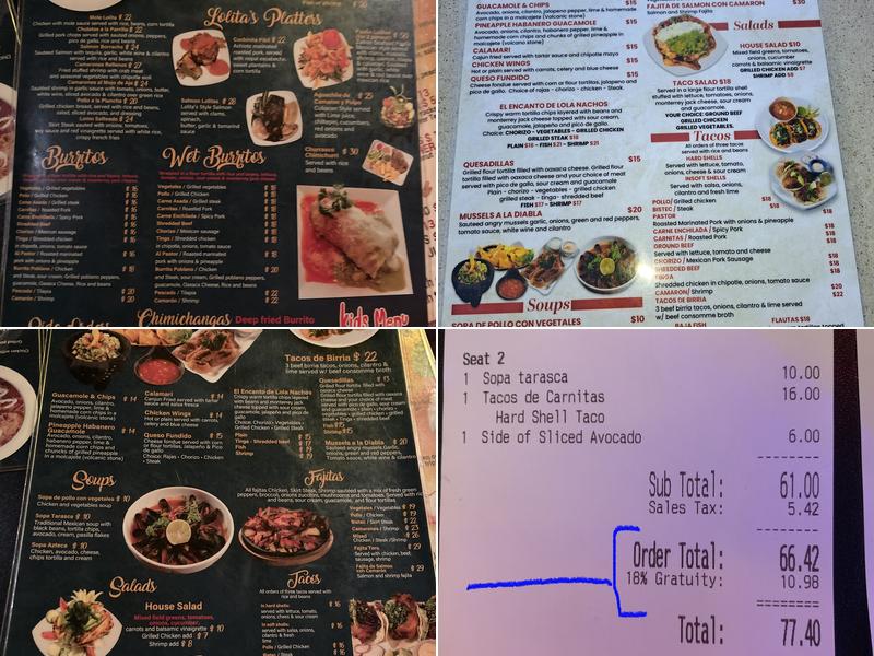 El Encanto De Lola 2 Menu