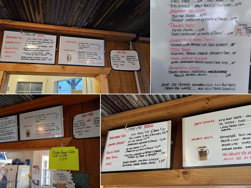 State Line BBQ Menu
