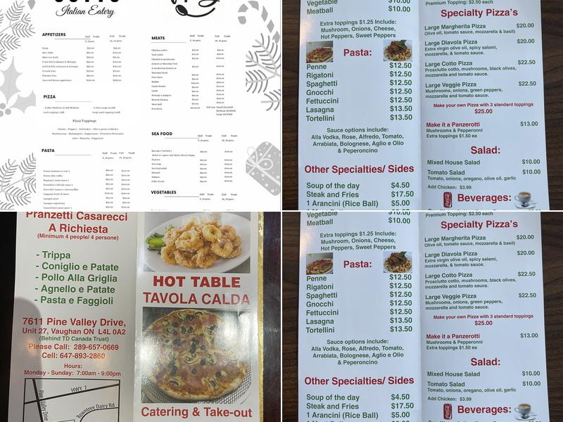 Cotto Italian Eatery Menu