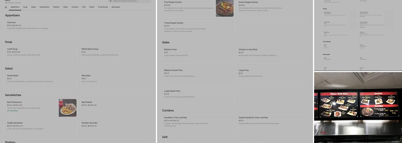 Nohadra Shawarma Restaurant Menu