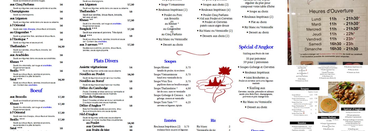 Lotus D'Angkor Menu