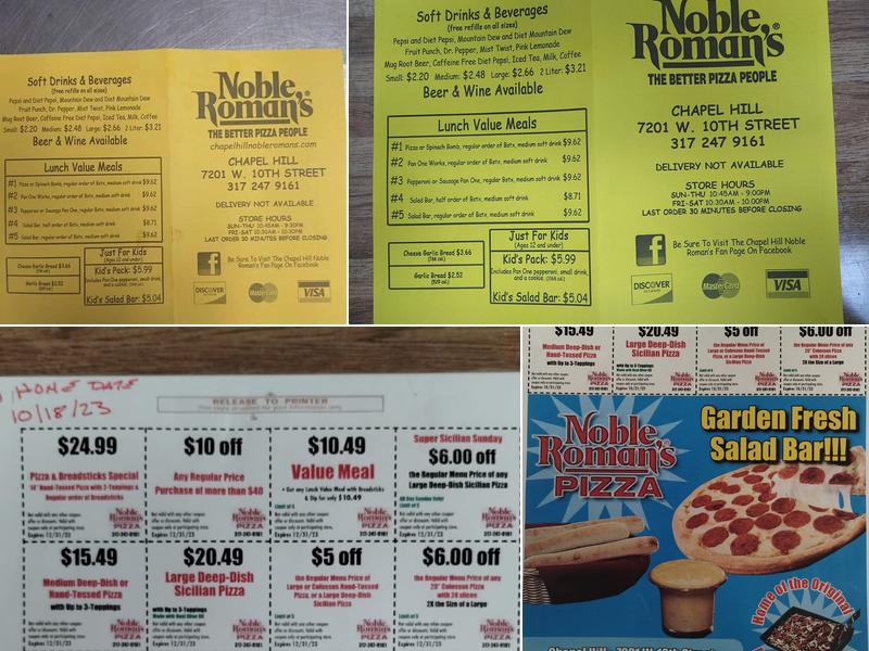 Noble Roman Pizza Menu