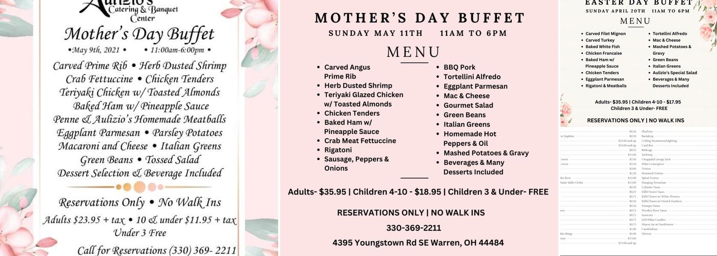 Aulizio's Catering & Banquet Center Menu