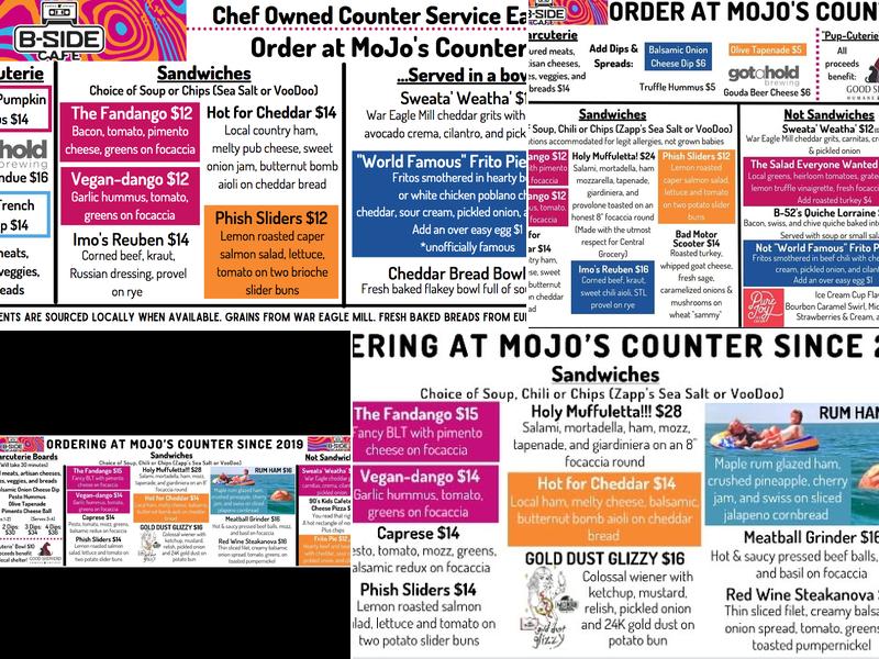 B-Side Cafe Menu