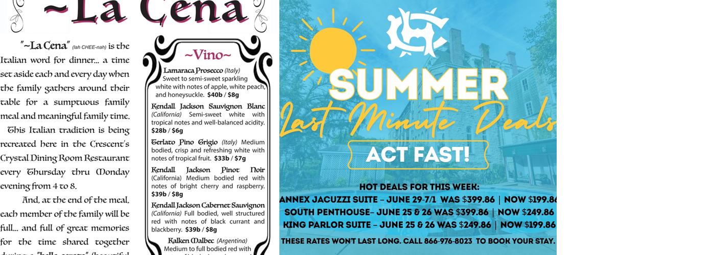 Crescent Hotel Sunday Brunch Menu