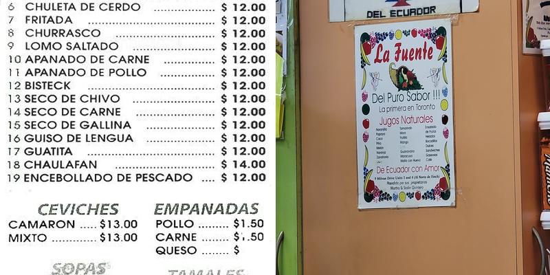 El Comedor Popular Ecuatoriano Menu
