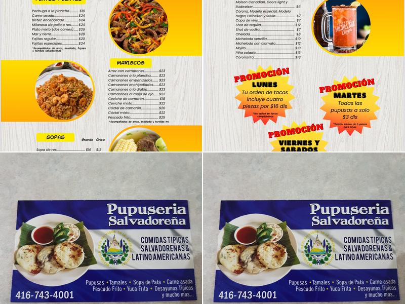 Pupuseria Salvadorena & Authentic Mexican Foods Menu