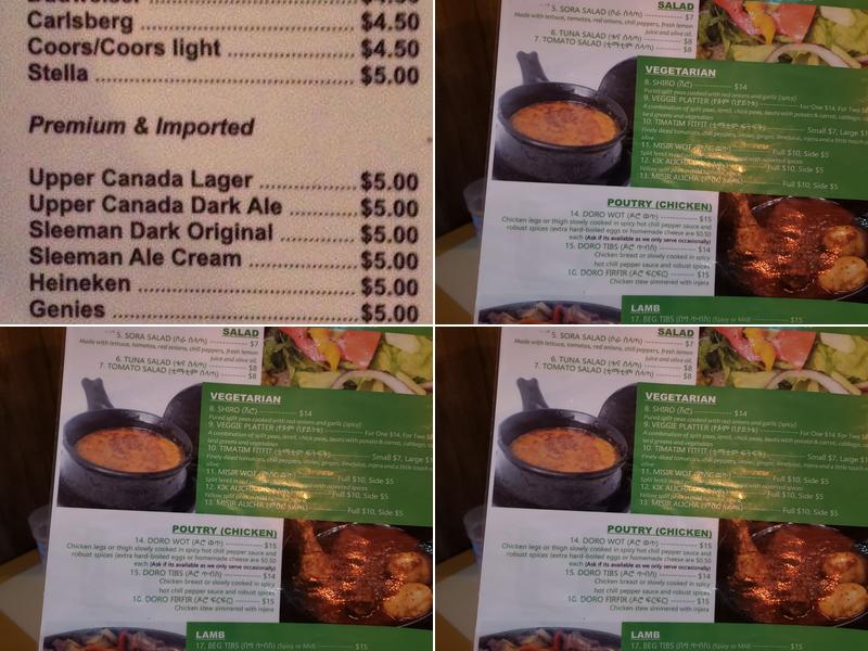 Sora Restaurant Menu