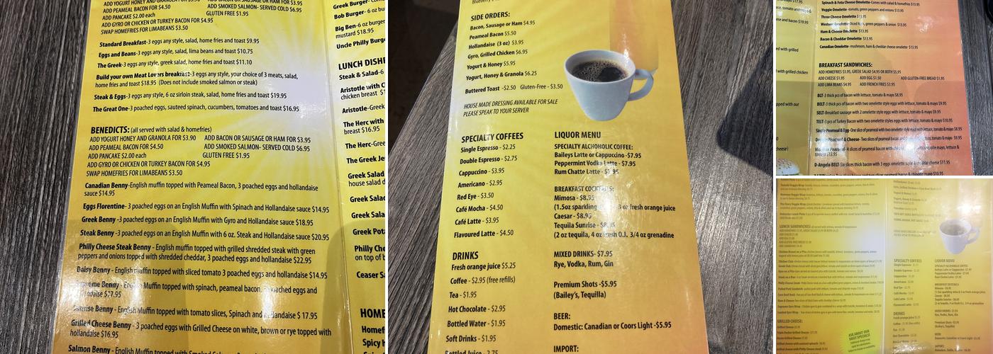 Our Spot Danforth Menu