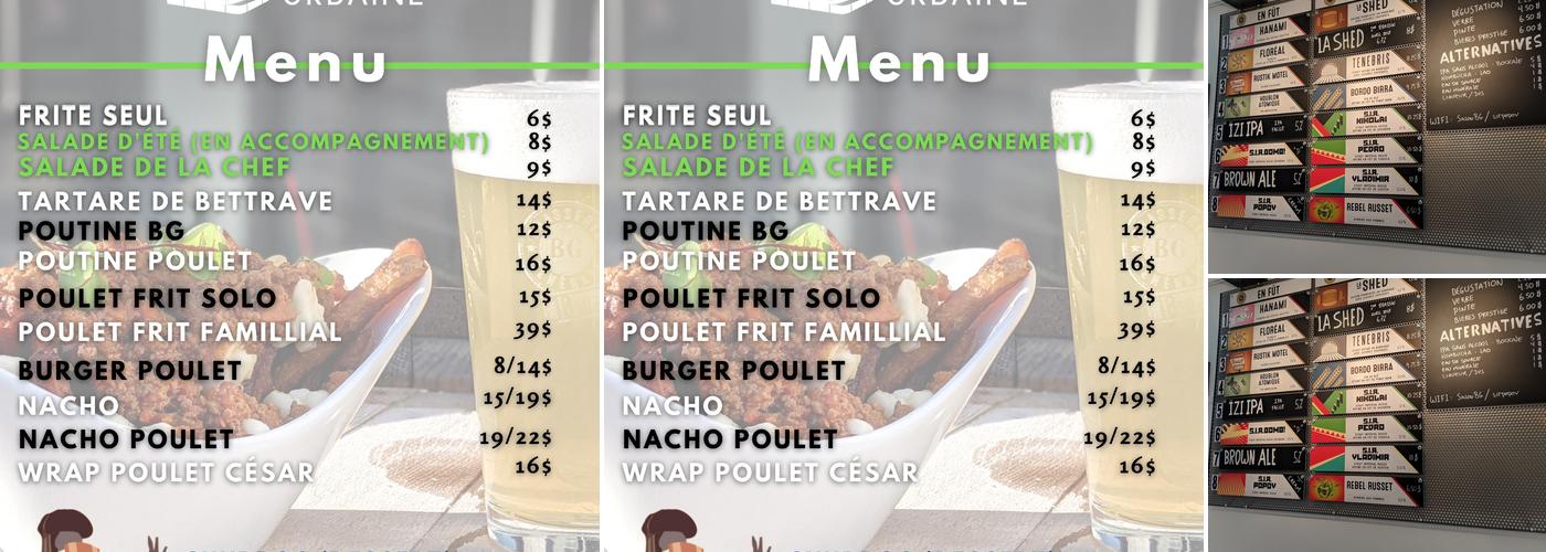 BG Brasserie Urbaine Menu