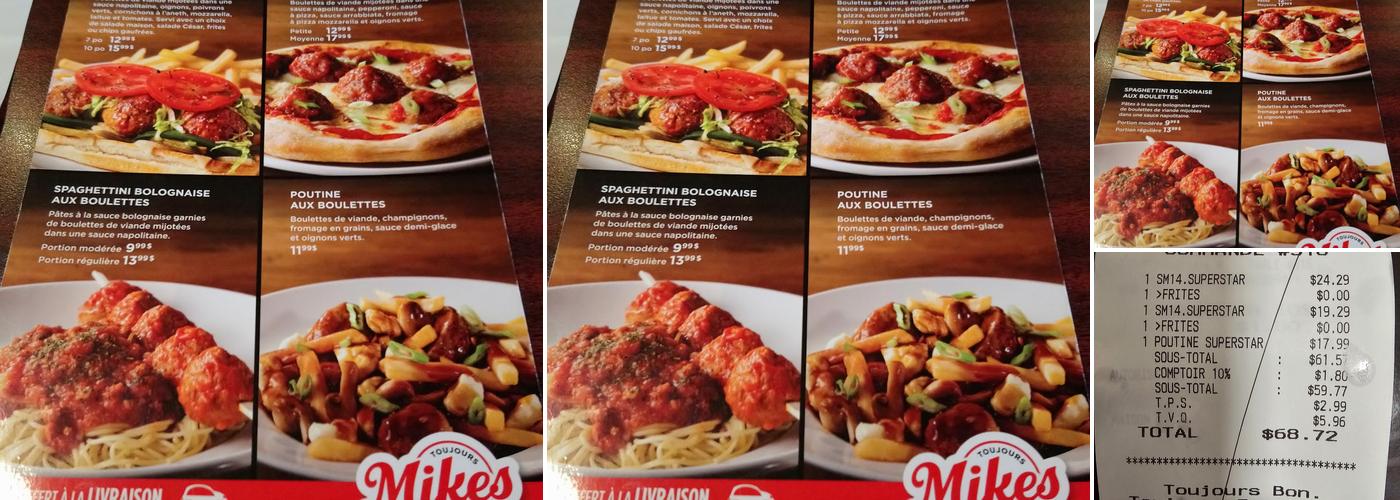 Toujours Mikes Menu