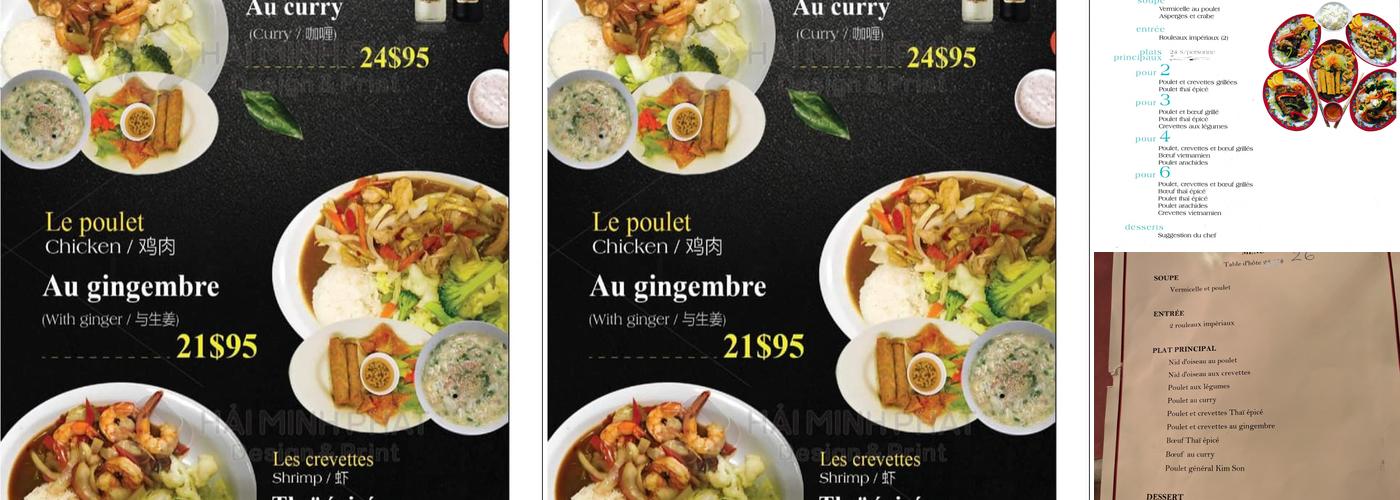 Restaurant Kim-Son Menu