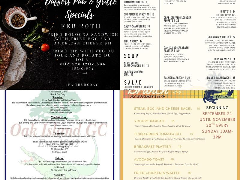 Duffer's Pub & Grille Menu