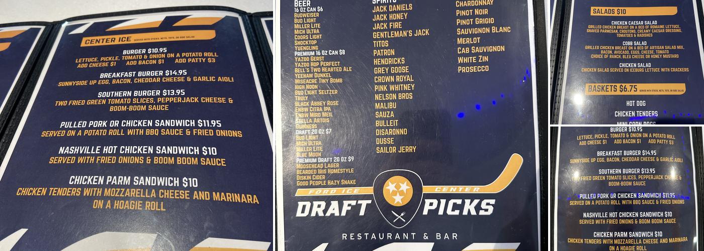 Draft Picks Menu