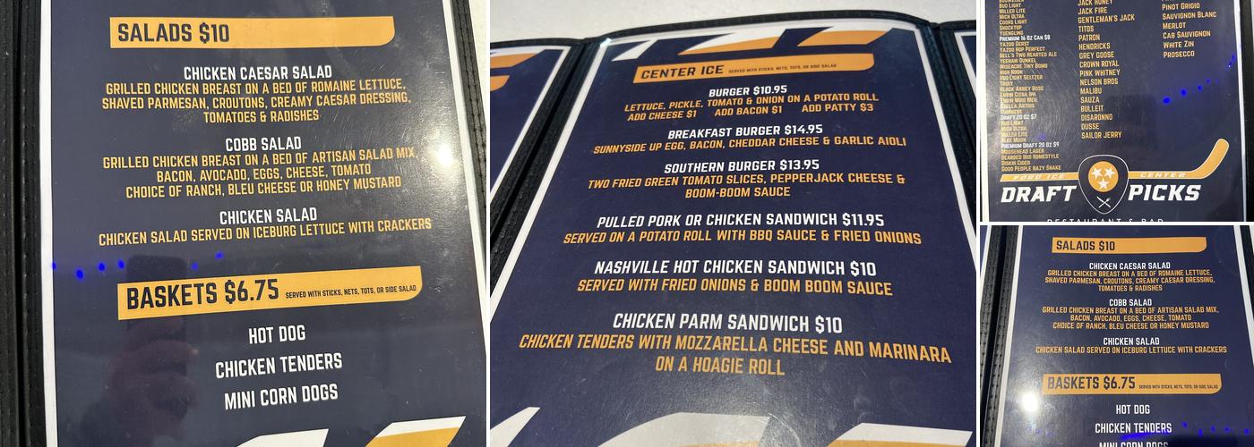 Draft Picks Menu