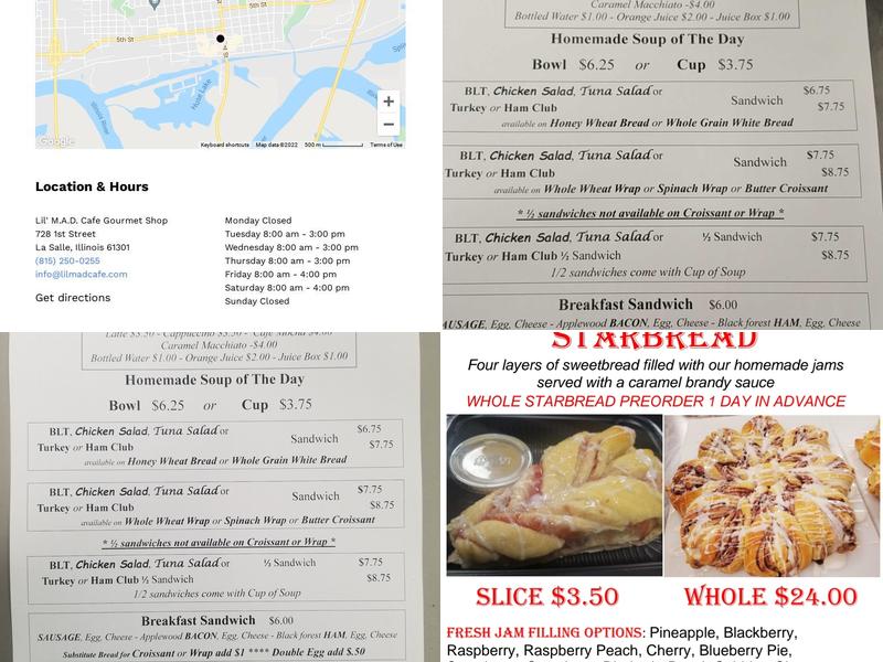 Lil' MAD Cafe Gourmet Shop Menu