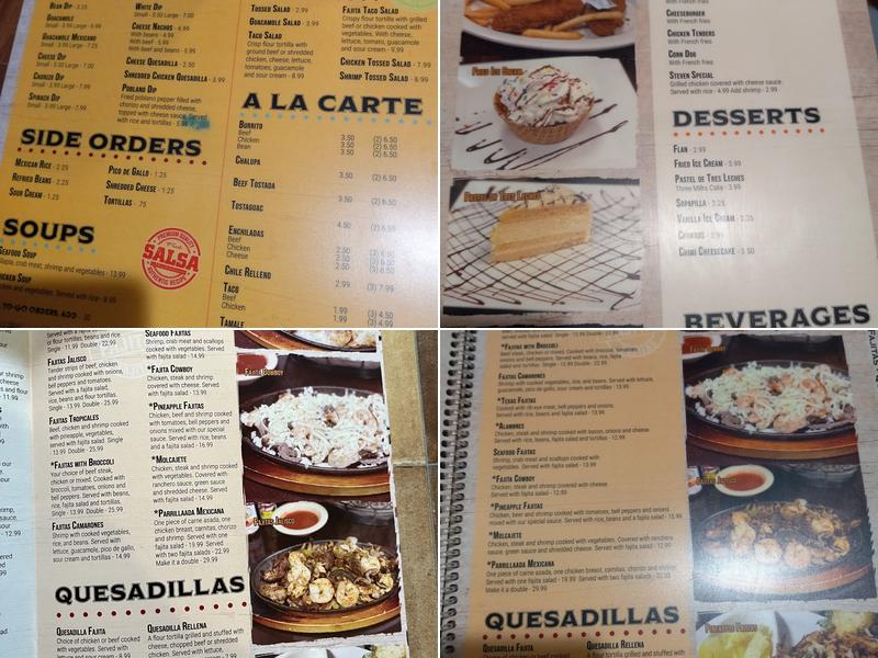 Tapatio Mexican Restaurant Menu