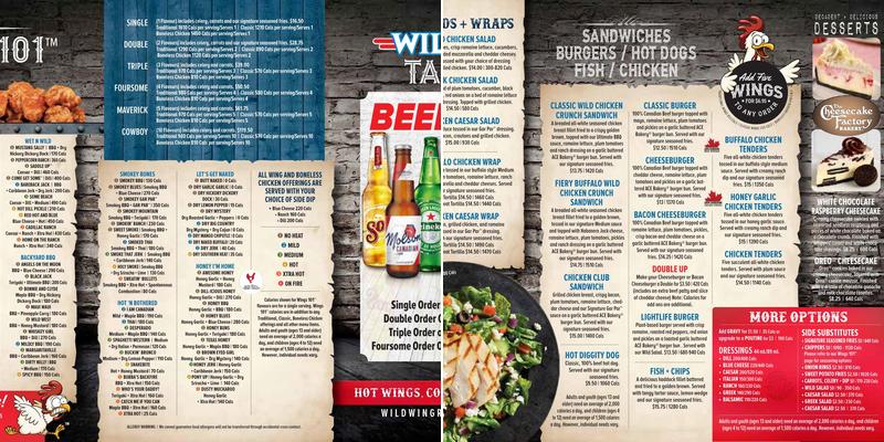 Wild Wing Menu