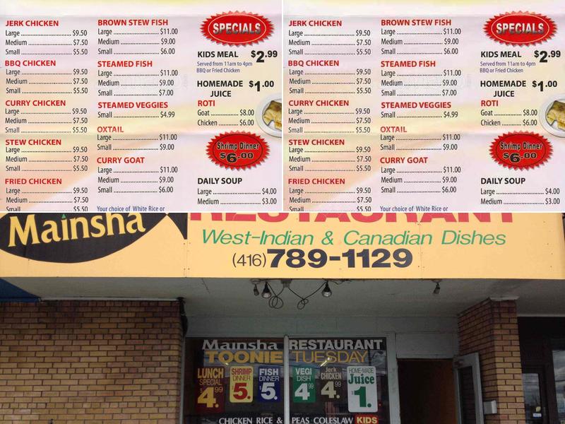 Mainsha Restaurant Menu