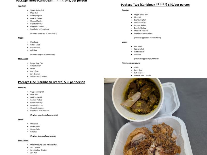 Caribbean Cuisine - Authentic Jamaican Jerk Menu