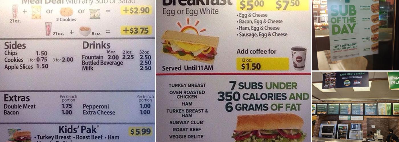 Subway Menu