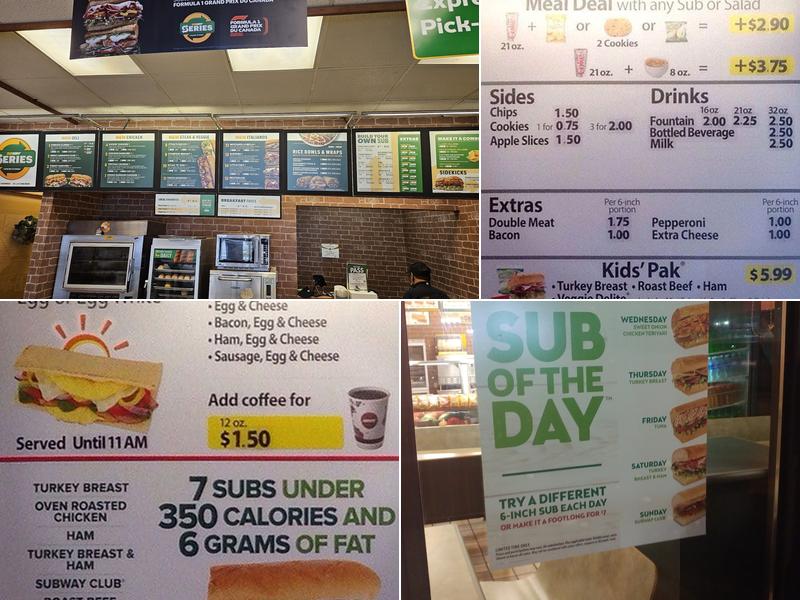 Subway Menu