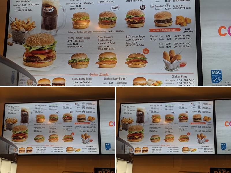 A&W Canada Menu