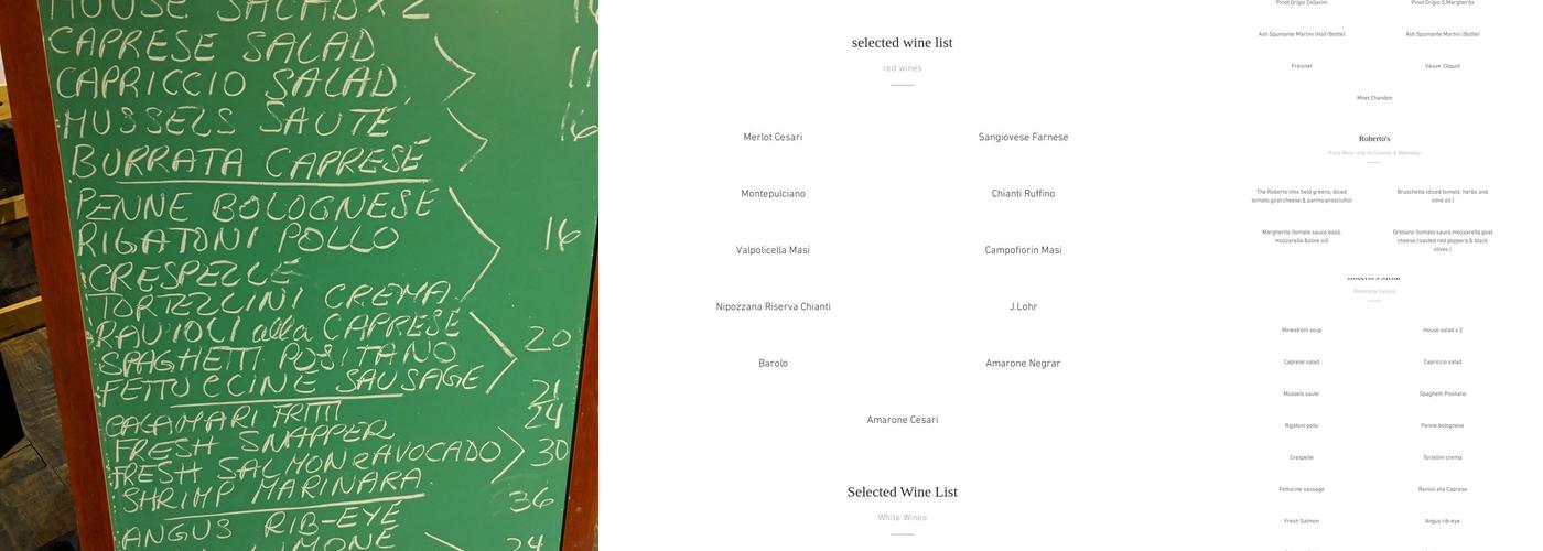 Roberto's Menu