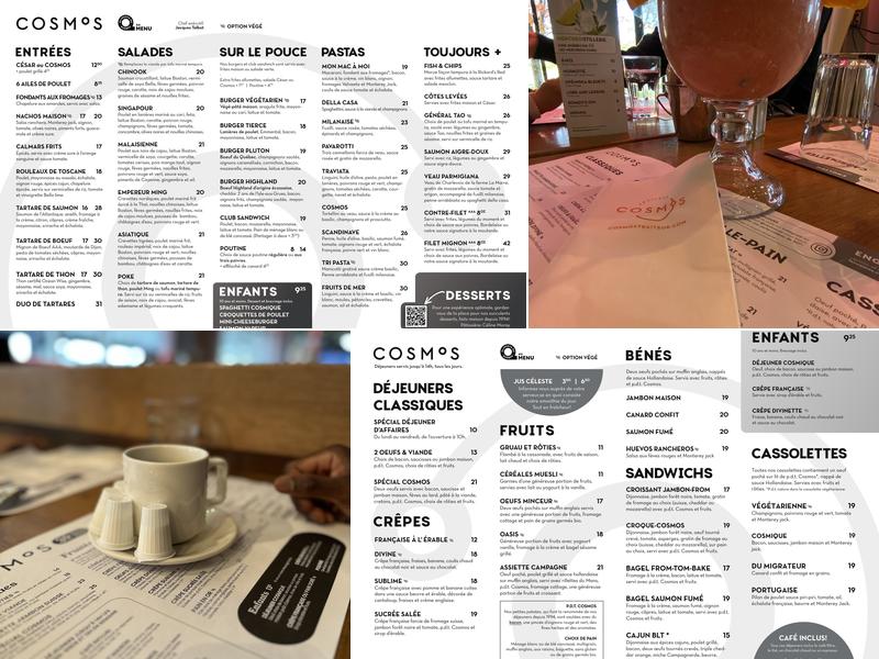 Cosmos Lebourgneuf Menu