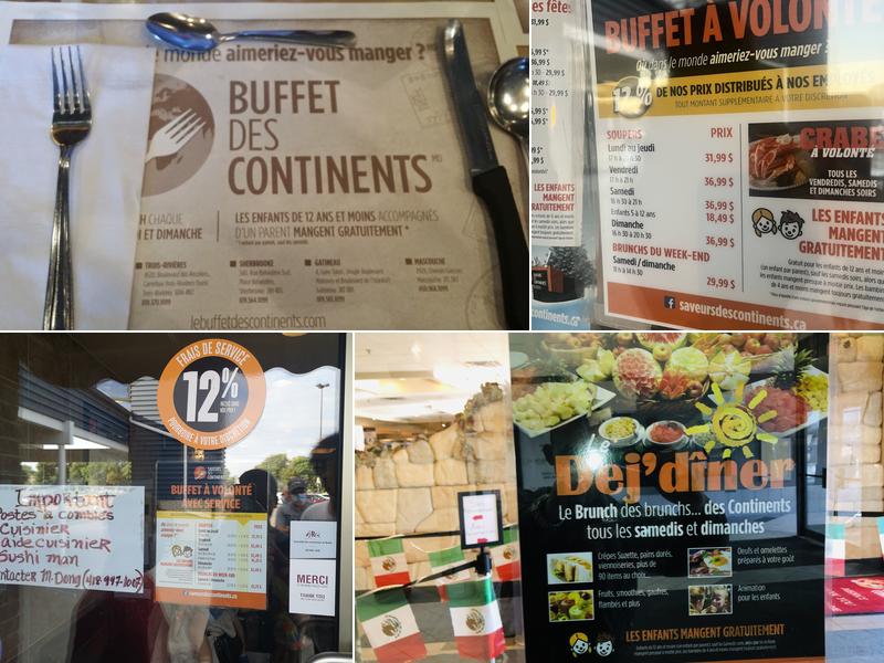 Saveurs des Continents - Québec Menu